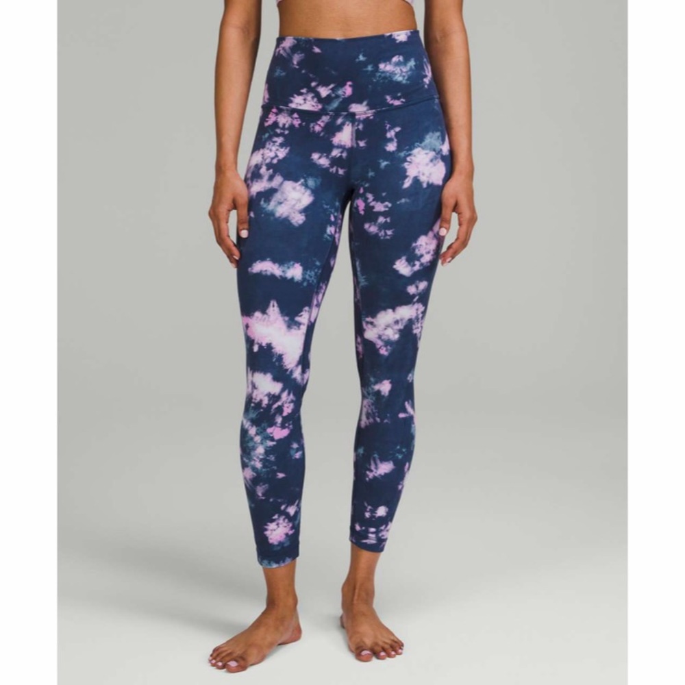 Lululemonโ Align High-Rise Pant 25" Circulate Tie Dye Mineral Blue Multi Size 4
